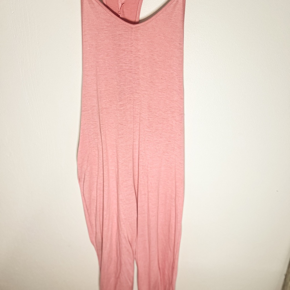 Pink Women's Cropped Jumpsuit